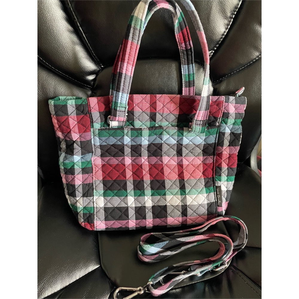 Vera Bradley cotton Multi-Strap Shoulder Bag or Crossbody, Ribbons Plaid pattern